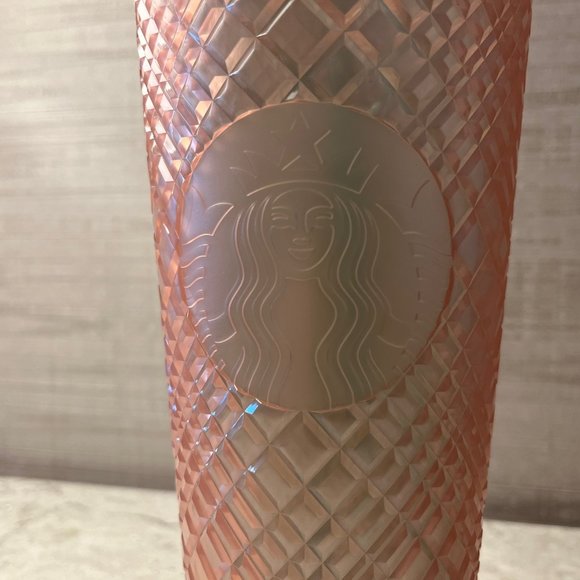 Starbucks Pink Pearl Jeweled Tumbler (24oz) with Jade Green Straw - Picture 4 of 8